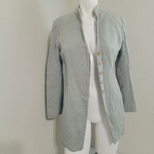 Giorgio Armani Le Collezioni size 8 blazer women sage shoulder pads Italy